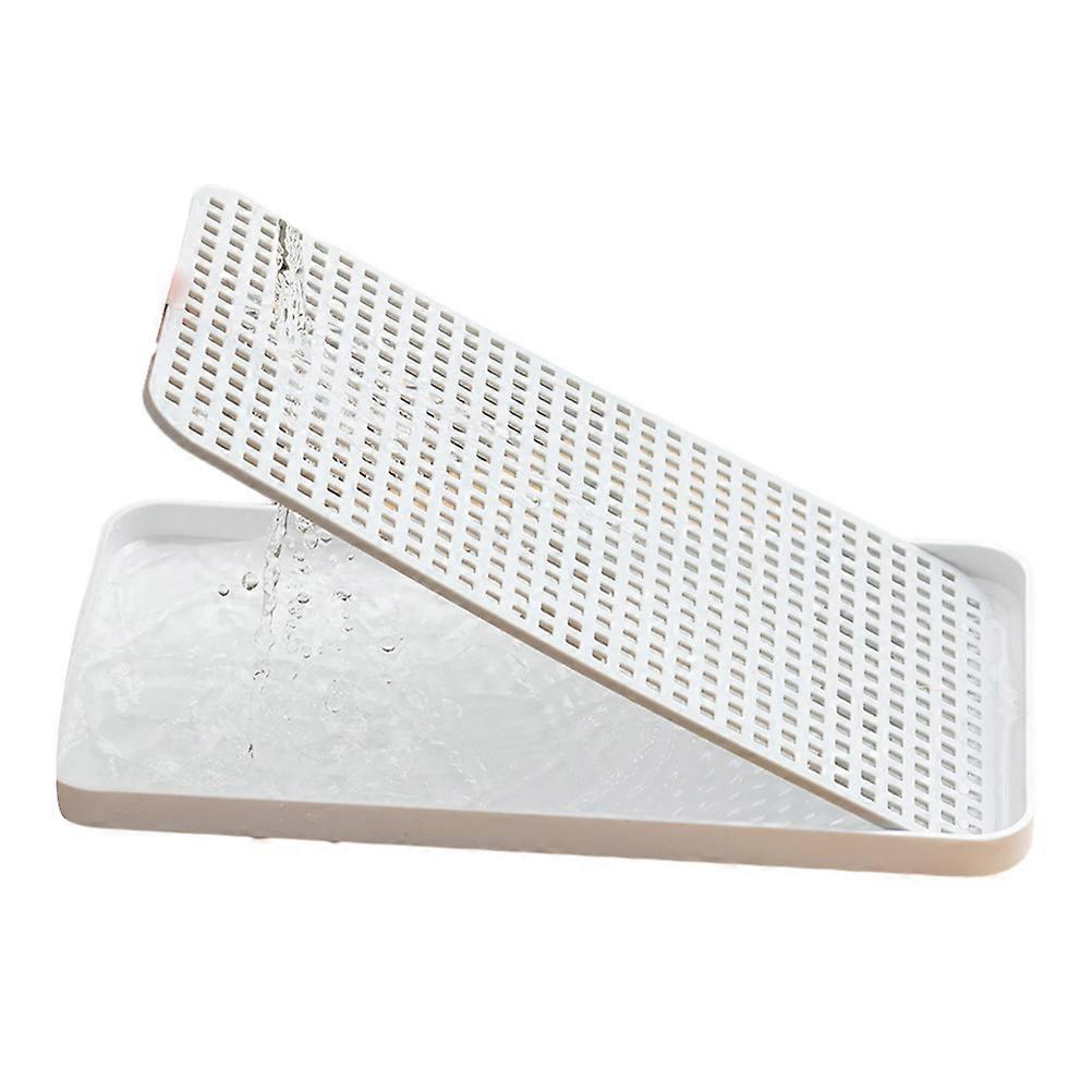 Kitchen Draining Plate Double-Layer Draining Plate for Storage Use 1Pcs