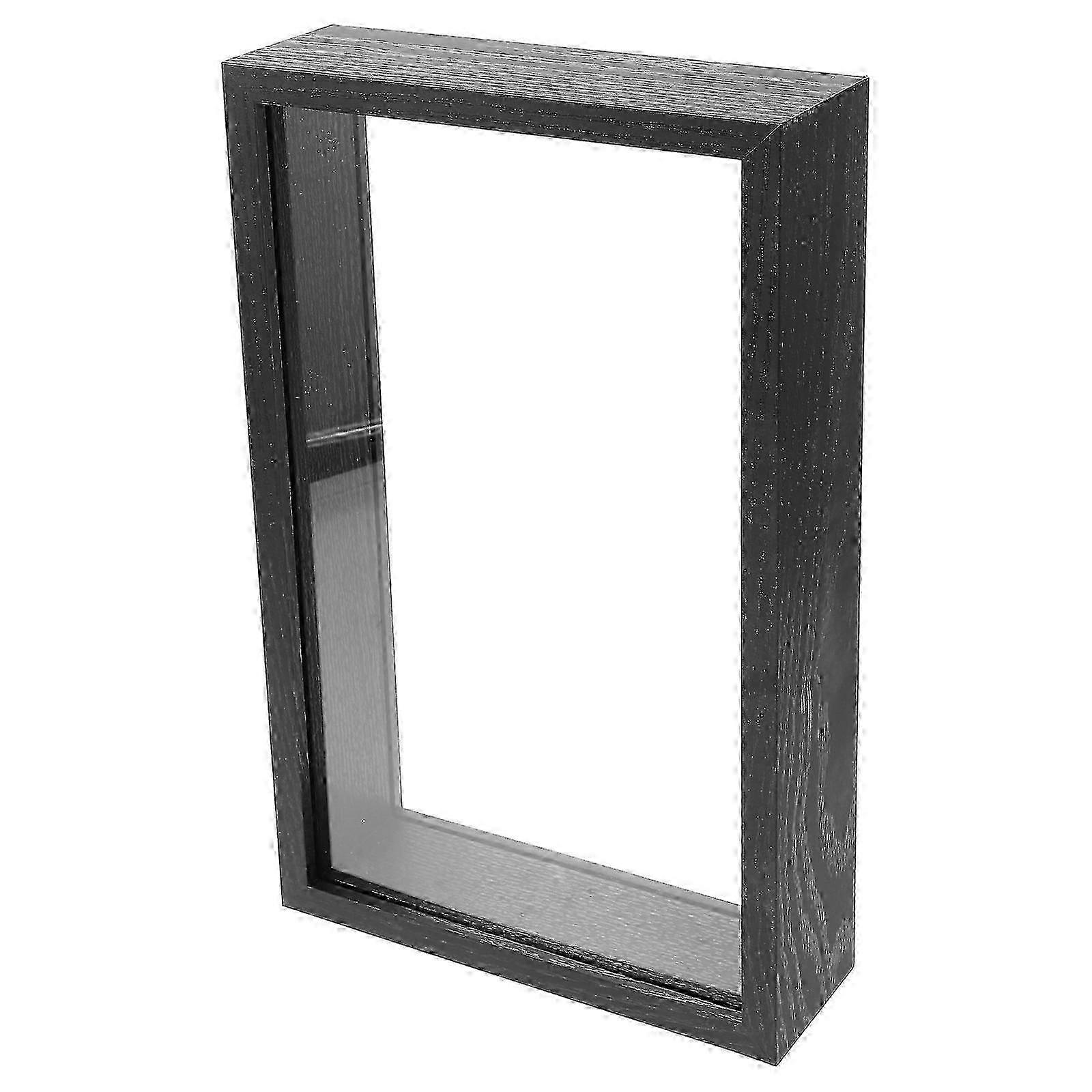 Dried Flower Display Frames 3Pcs, Black Wooden Rectangular Floating Frame compatible with Home Decoration