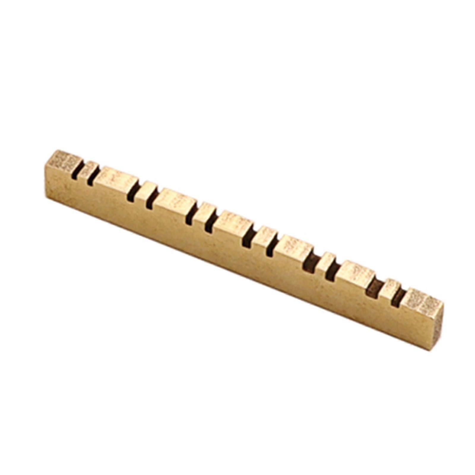 Brass saddle for electric guitar, slotted 12-string nut replacement