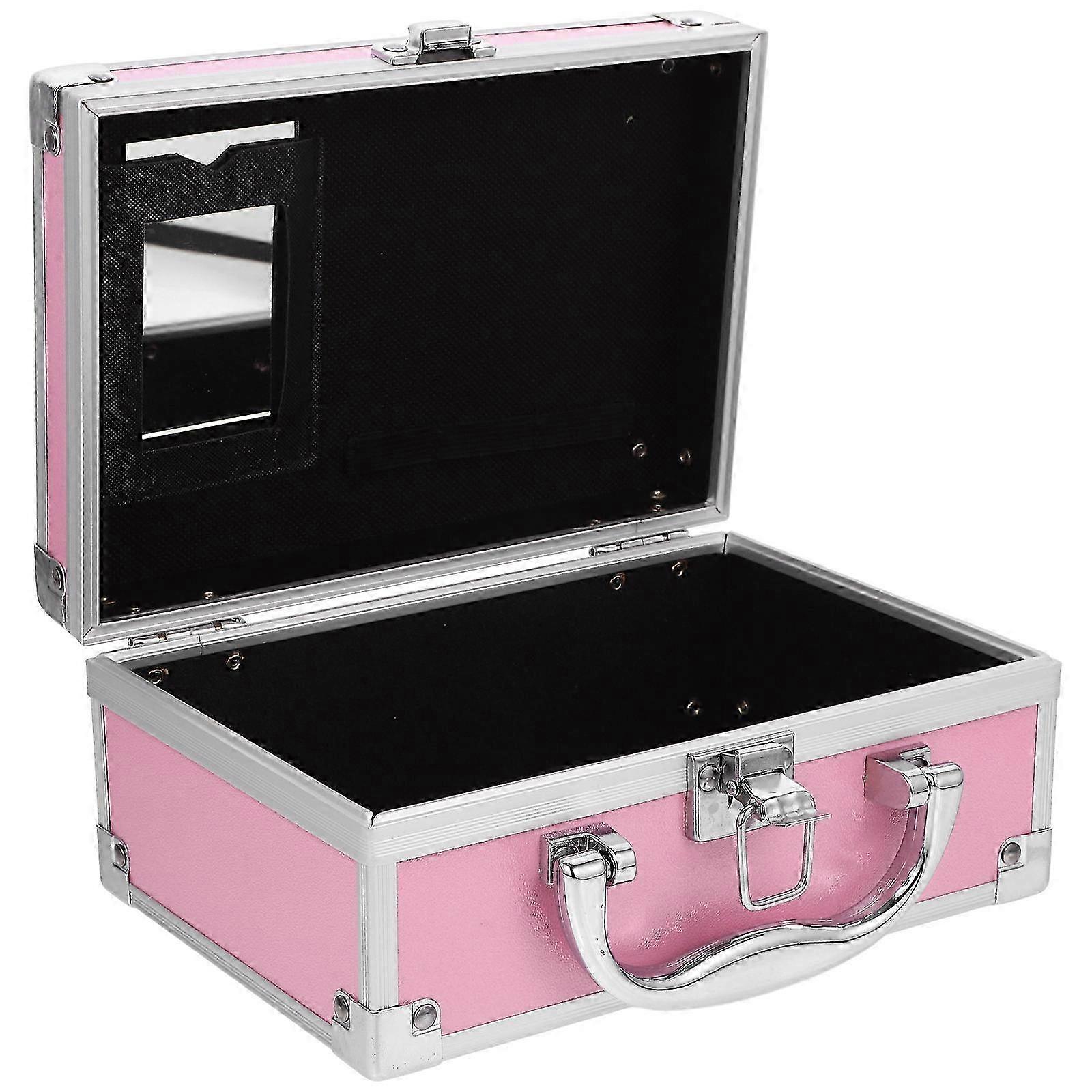 Cosmetics Organizer Briefcase Box For Makeup Items Practical Design Rectangular Aluminum Alloy 1Pcs