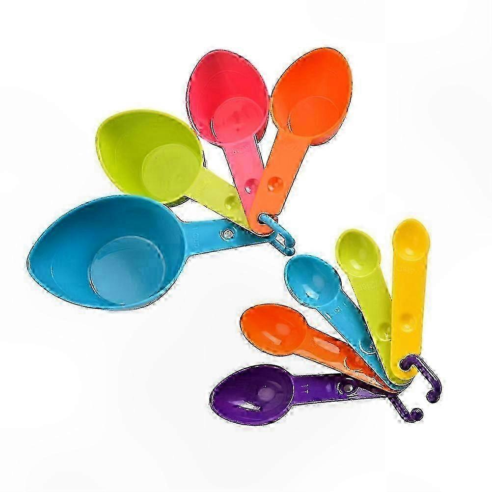 Baking Measuring Spoons Set 9PC PP Plastic Nesting Design Assorted Colors 17.5x5cm Kitchen Tools