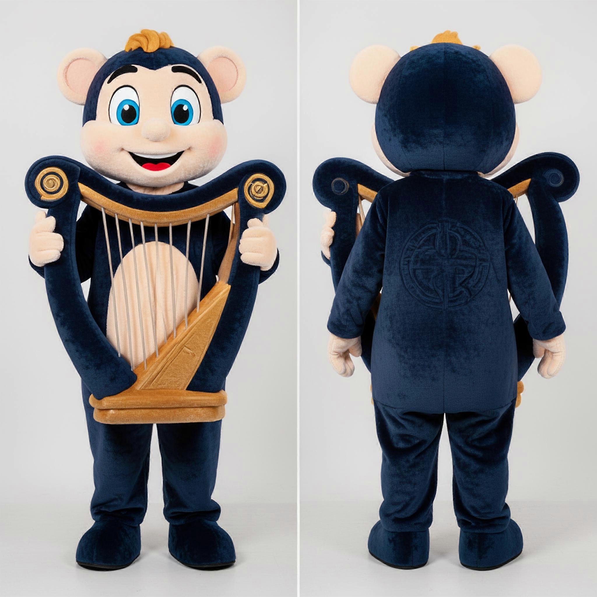 MASTICOT Navy Blue Padded Celtic Harp Mascot
