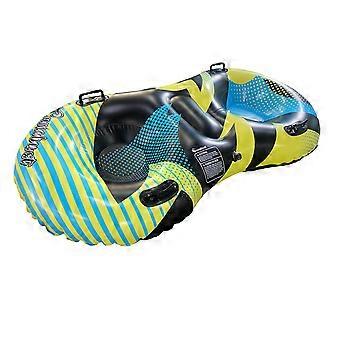 Shared Winter Snow Tube for Two People, Four Grip Straps, Inflatable Two Seat Tube for Snow Hill Fun and Family Outdoor Holiday Time Multicolor