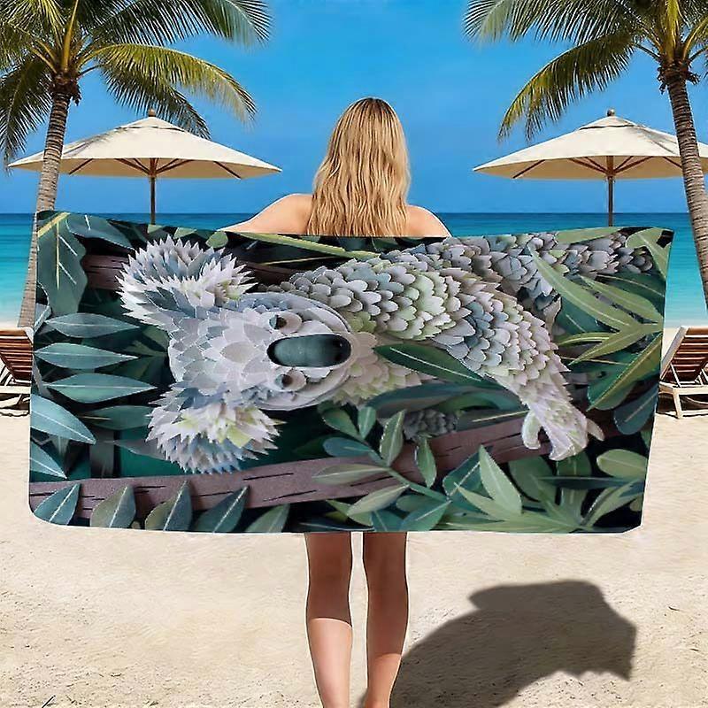 Serviette de plage plate en papier imprimé (1 pièce) - Douce - Idéale pour la natation, les voyages et les cadeaux - Serviette douce pour le camping et la plage - Hasyg