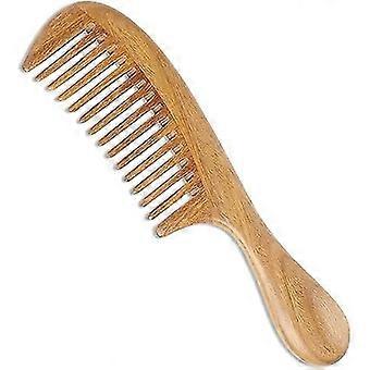 Handmade 100% Natural Green Sandalwood Hair Combs Anti-static Sandalwood Scent Wooden Detangling Comb (wide Teeth)