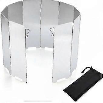 Camping Stove Windshield | 10-Plate Foldable Aluminium Portable Burner Shield