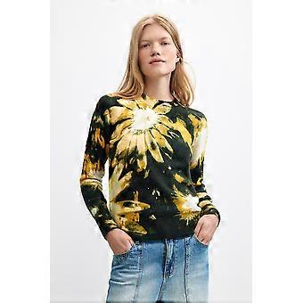 Desigual Dark Botanic Yellow Floral Jumper 26WWJF40