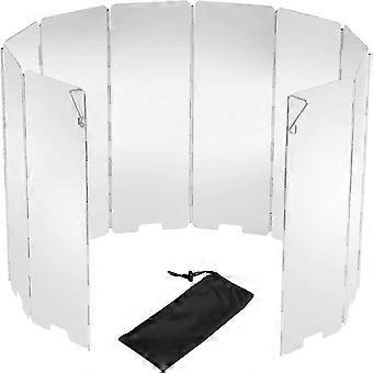 Camping Stove Windshield, 10 Plates Lightweight Foldable Outdoor Picnic Windscreen for Camping Hiking Butane Alcohol Stoves24*8.5cm core