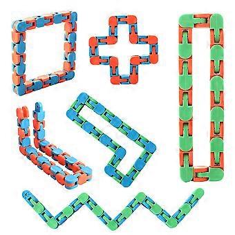 10 Pack Snap and Click Fidget Toys Wacky Tracks Set for Kids and Adults Stress Relief Colorful Random