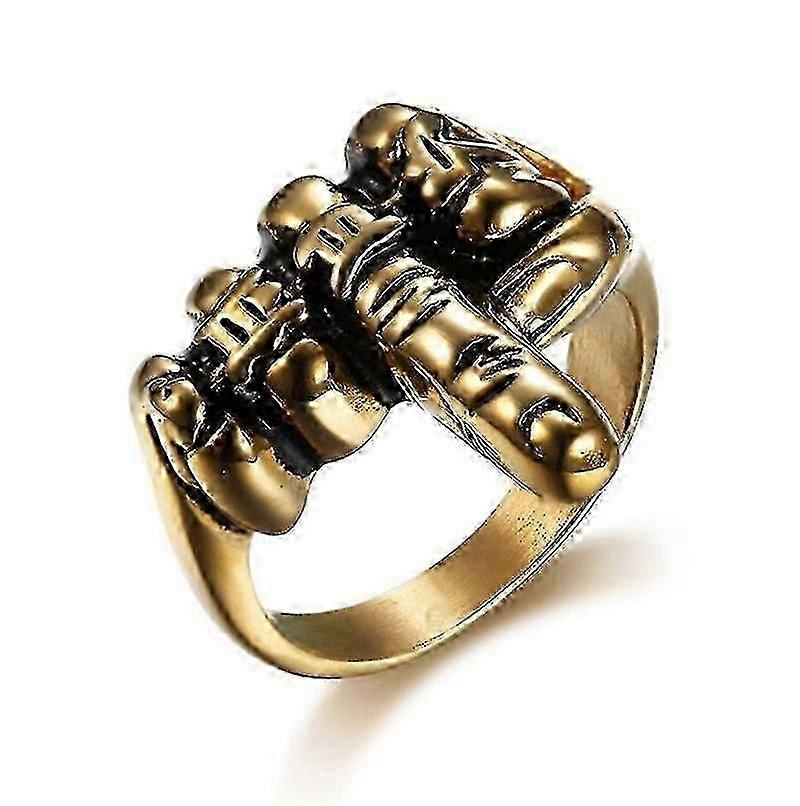 Rock Style Ring Trend Vertical Middle Finger Pattern Jewelry Ring For Men