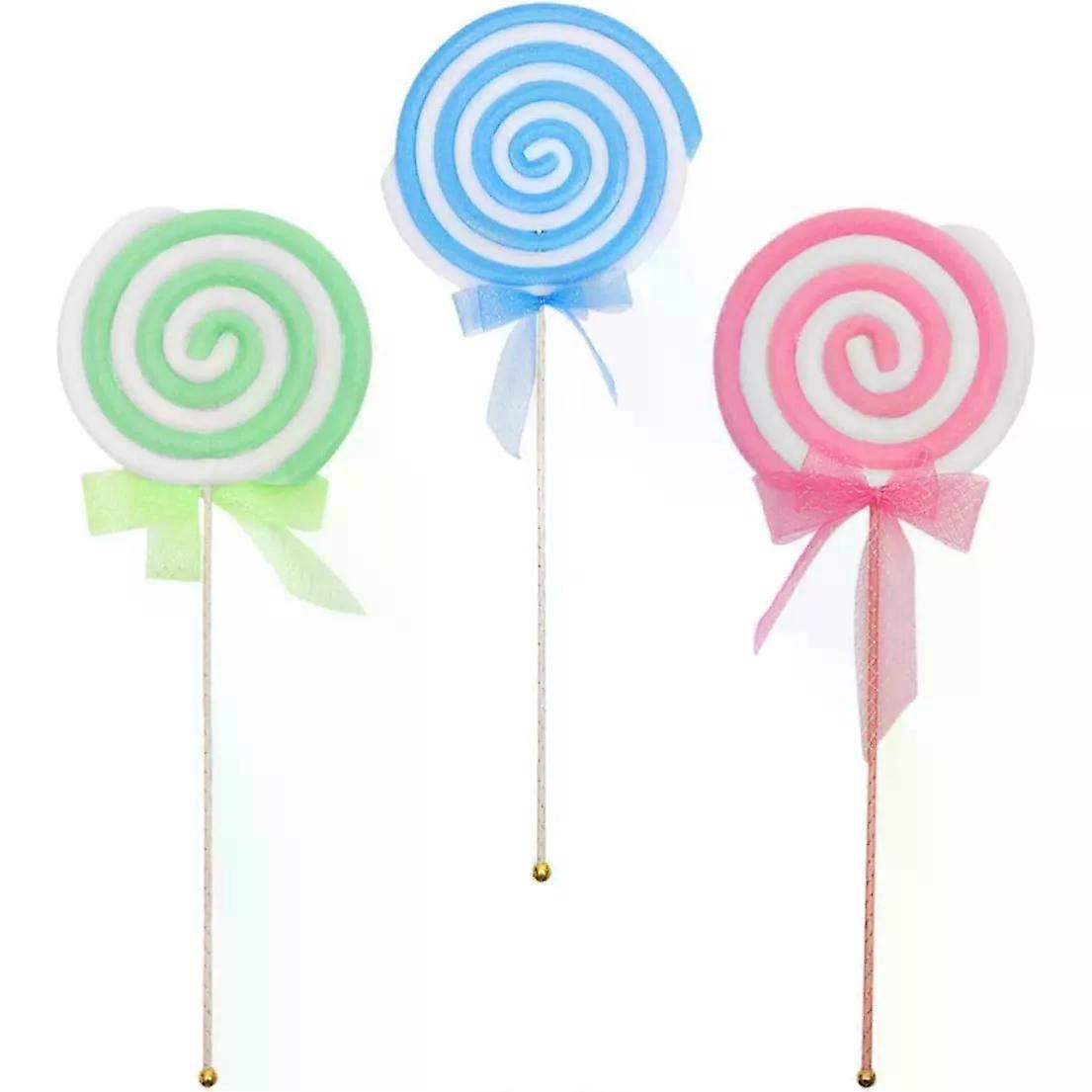 3pcs Simulation Lollipop Model Foam Plastic Decorative Prop for Party