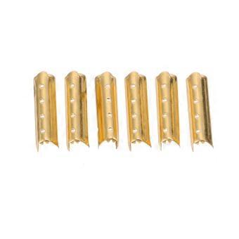 Metallic Shoelace Heads Copper Prevent Fraying Smooth Lacing Round Golden 2.1x0.5cm 100Pack