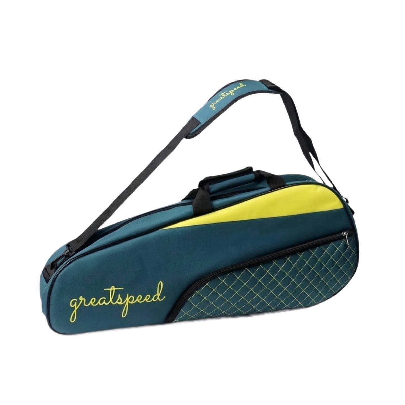 Racket Bag with Shoulder Strap | Curved Side Pockets, Mesh-Textured Lower