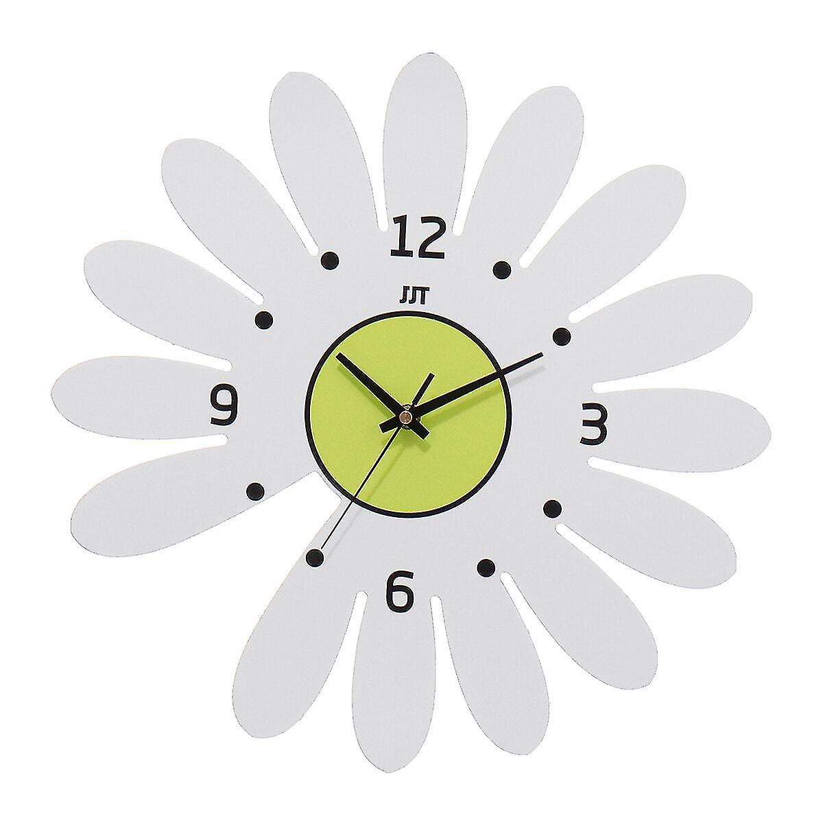 GreenZech Flower Wall Clock Hanging Silent Quartz Battery Powered Watch Home Decor