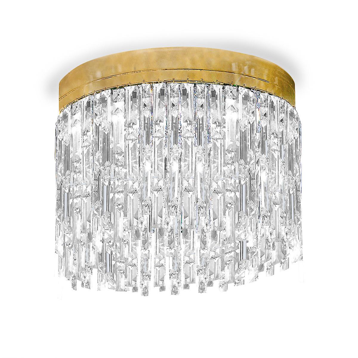 Prisma Crystal Ceiling Light 6 Light 24 Carat Gold