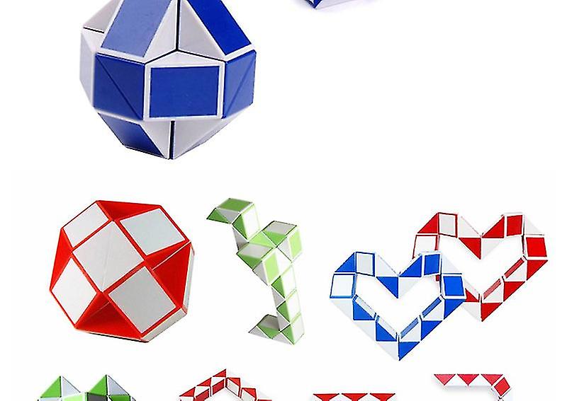 10pcs 24 Magic Speed Cubes, Mini Snake Cubes, Mini Plastic Puzzle Cube Toys For Kids Party Bag Fillers Random Colors