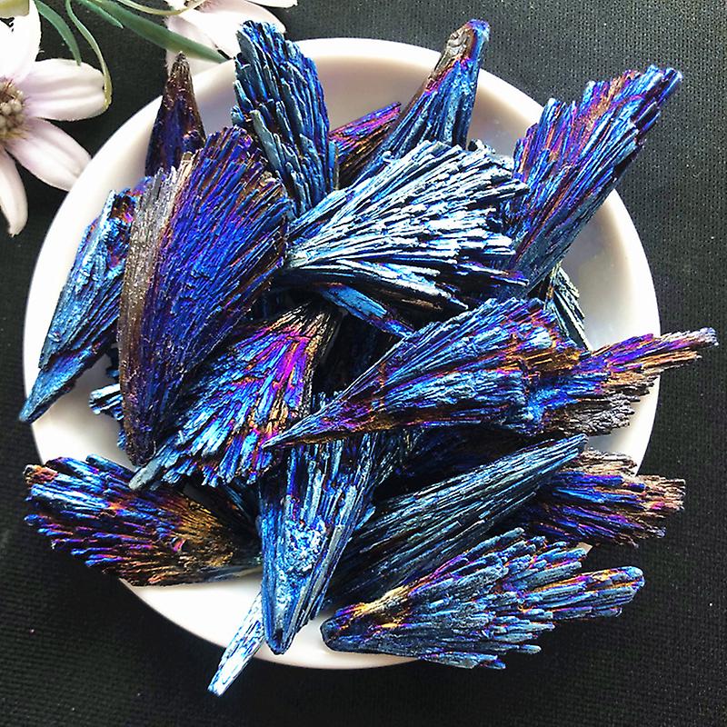 Natural Stones Crystal Blue Color And Minerals Titanium Aura Quartz Tail Decor