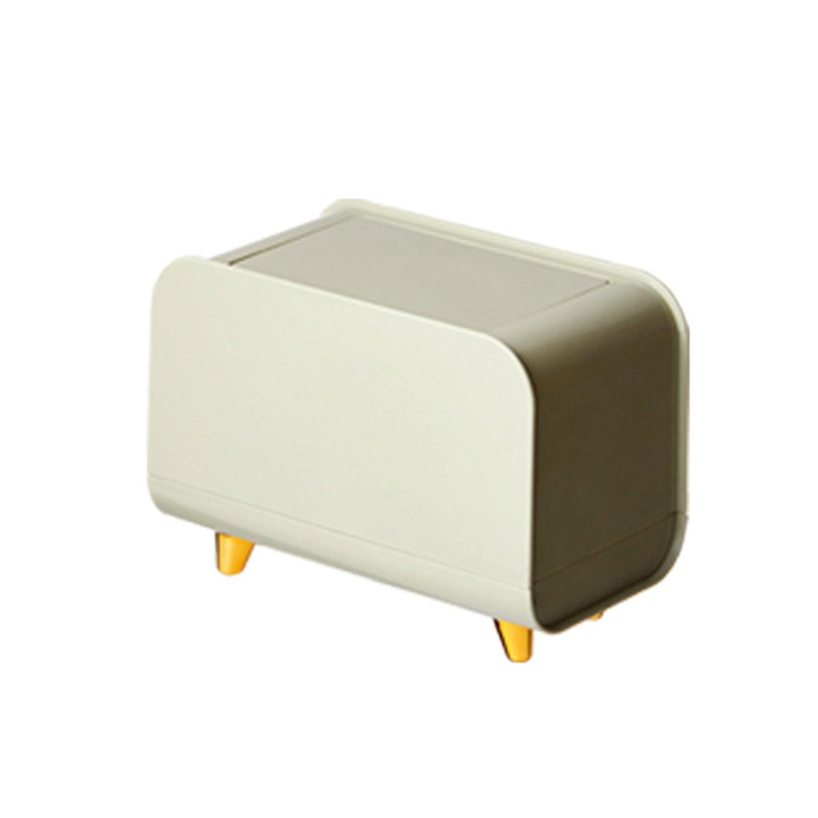 Desk Lidded Waste Baskets Double Wall Lidded Trash Bins