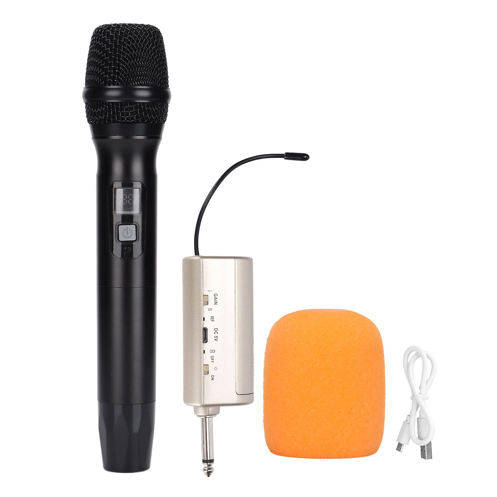 Wireless UHF Microphone Set with Long-Lasting Mini Receiver for Karaoke & Events