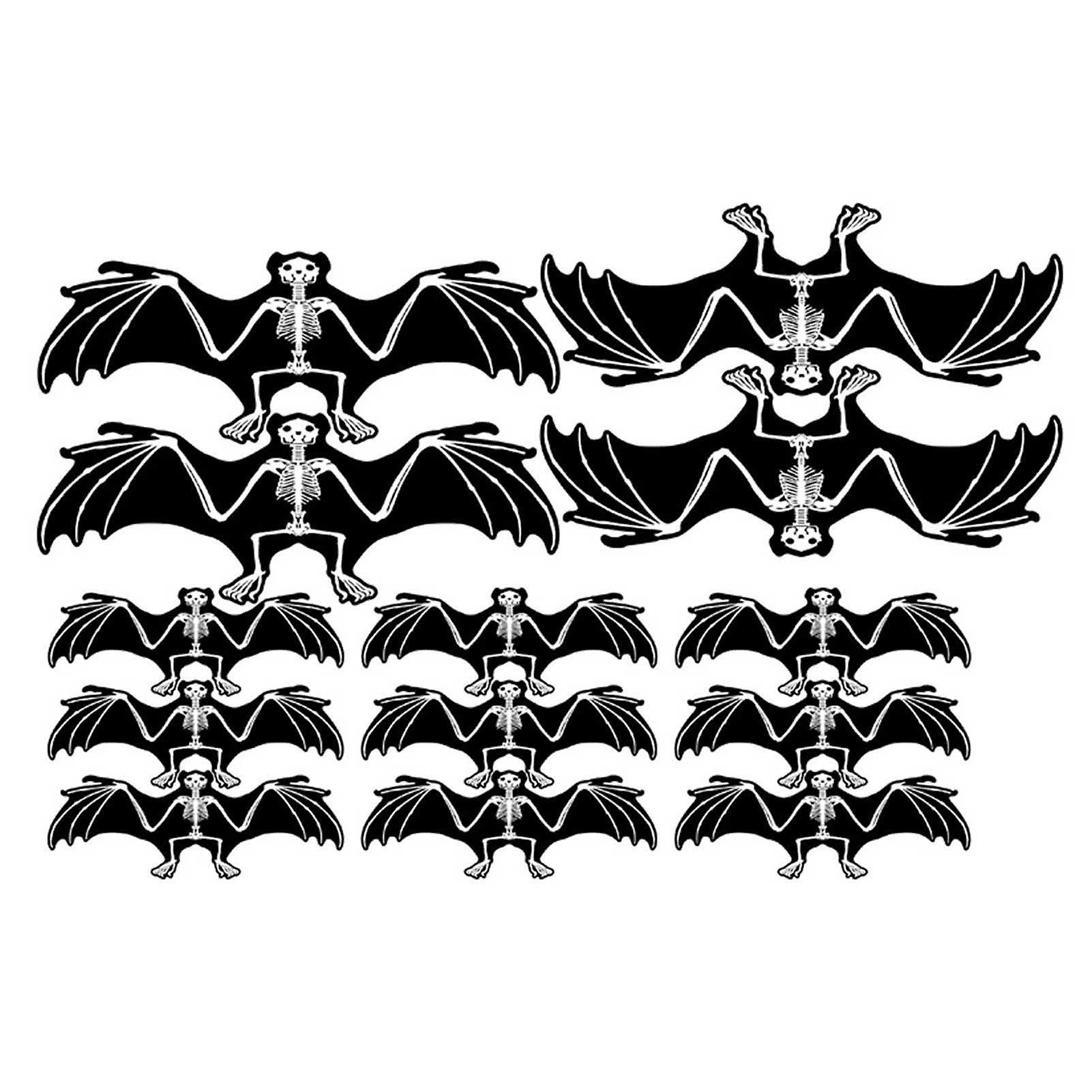 Skeleton Bat Glowing Stickers Luminous Stickers Window Night Glow Decals For Home Party Room Decor