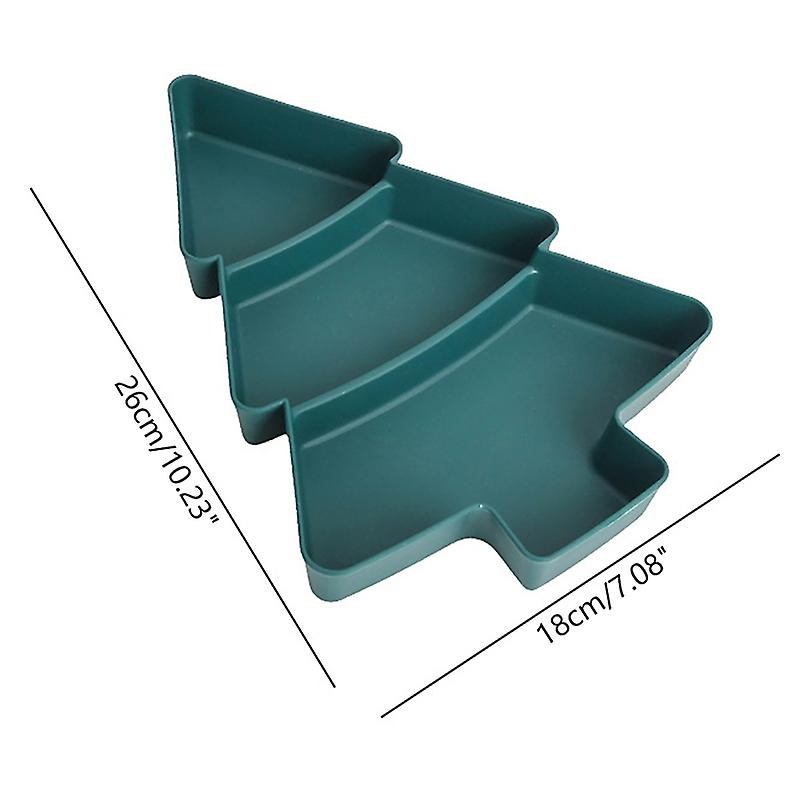 Creative Christmas Tree Shape Candy Snacks Nuts Dry Fruits Plastic Plate Snack