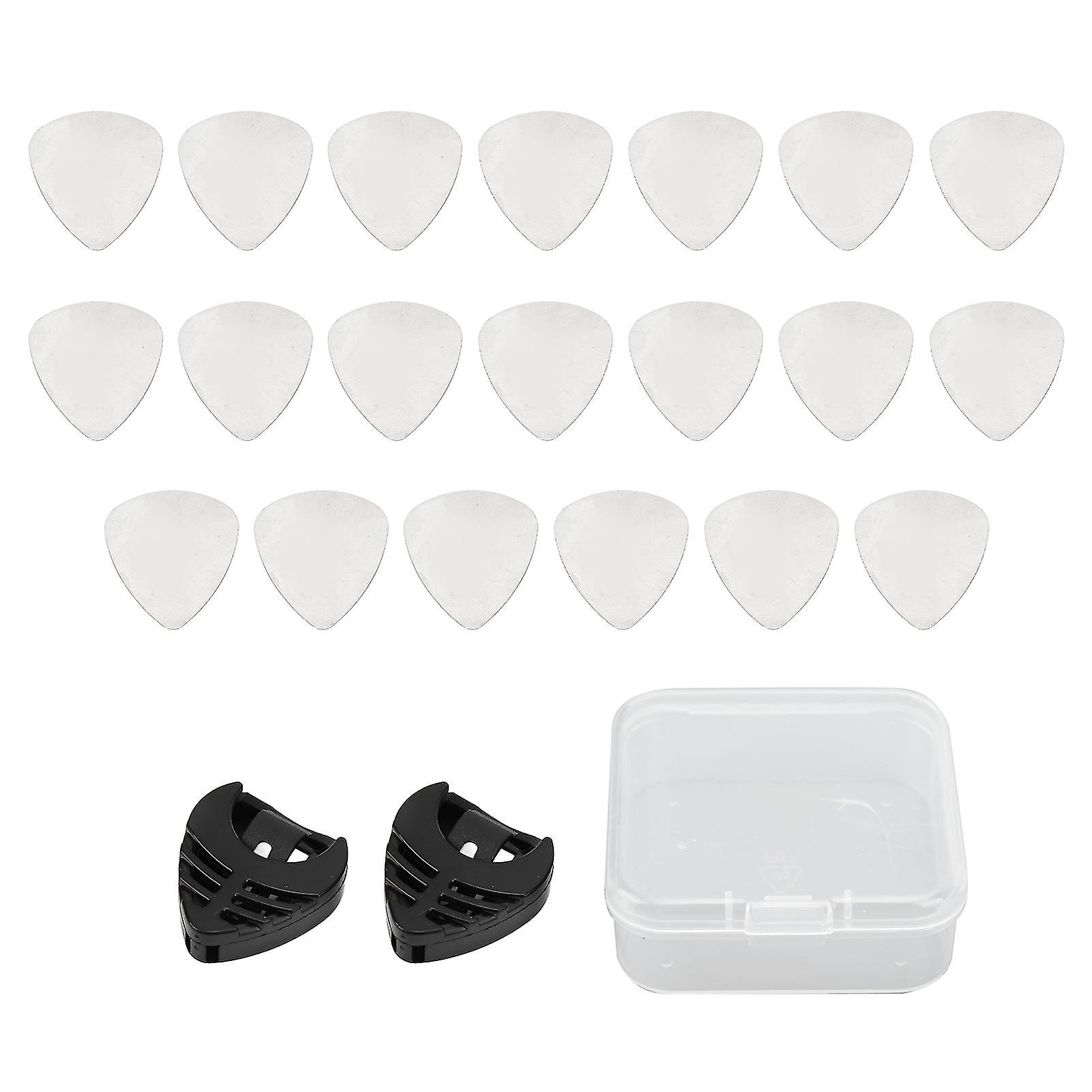 Metal Guitar Picks Set for Electric Guitar and Bass with Storage Boxes for Musical Instruments