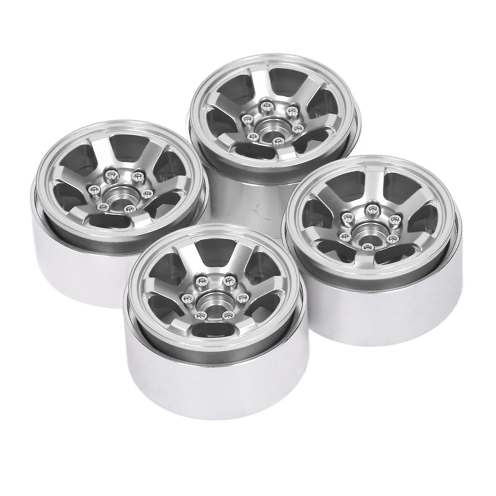 Verdant Touch Aluminum AlloyRC Crawler Hub 4 Pcs 1.9 Inch RC Beadlock Wheel Hubs, Aluminum Alloy CNC RC Wheel Rims Hub Replacement for Axial SCX10,