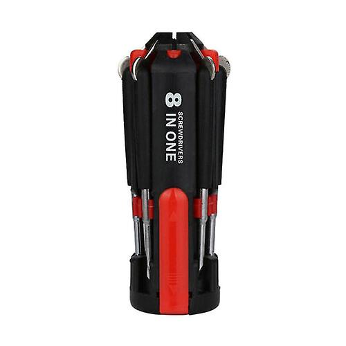 8 in 1 Multi-function Portable Screwdriver Tool with Bright LED Torch Flashlight