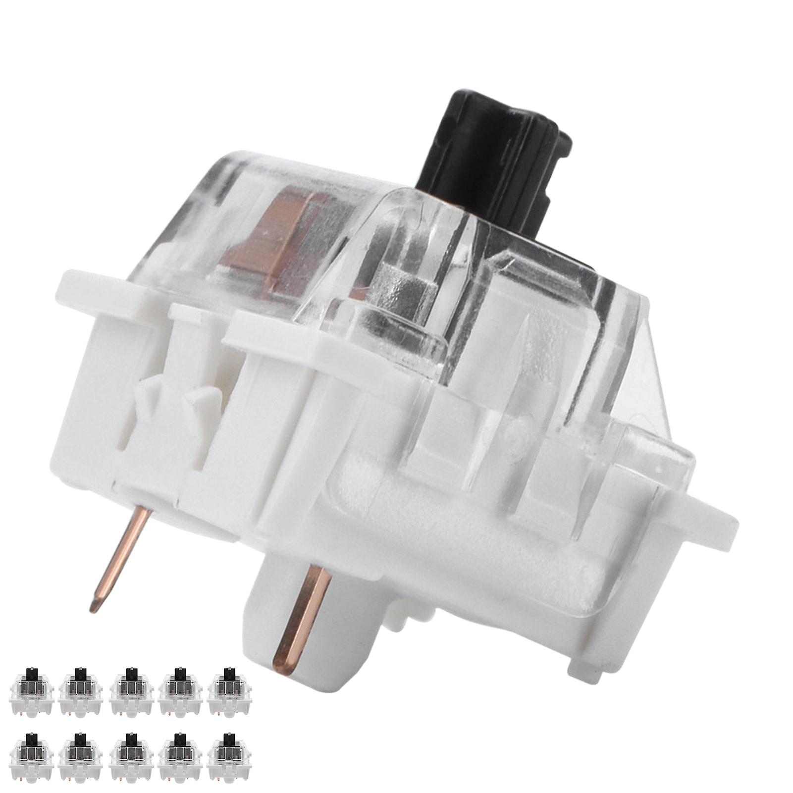 10 PCs Mechanical Keyboard Switch Plate Mounted Black Switch Replacement for Gateron Cherry MX
