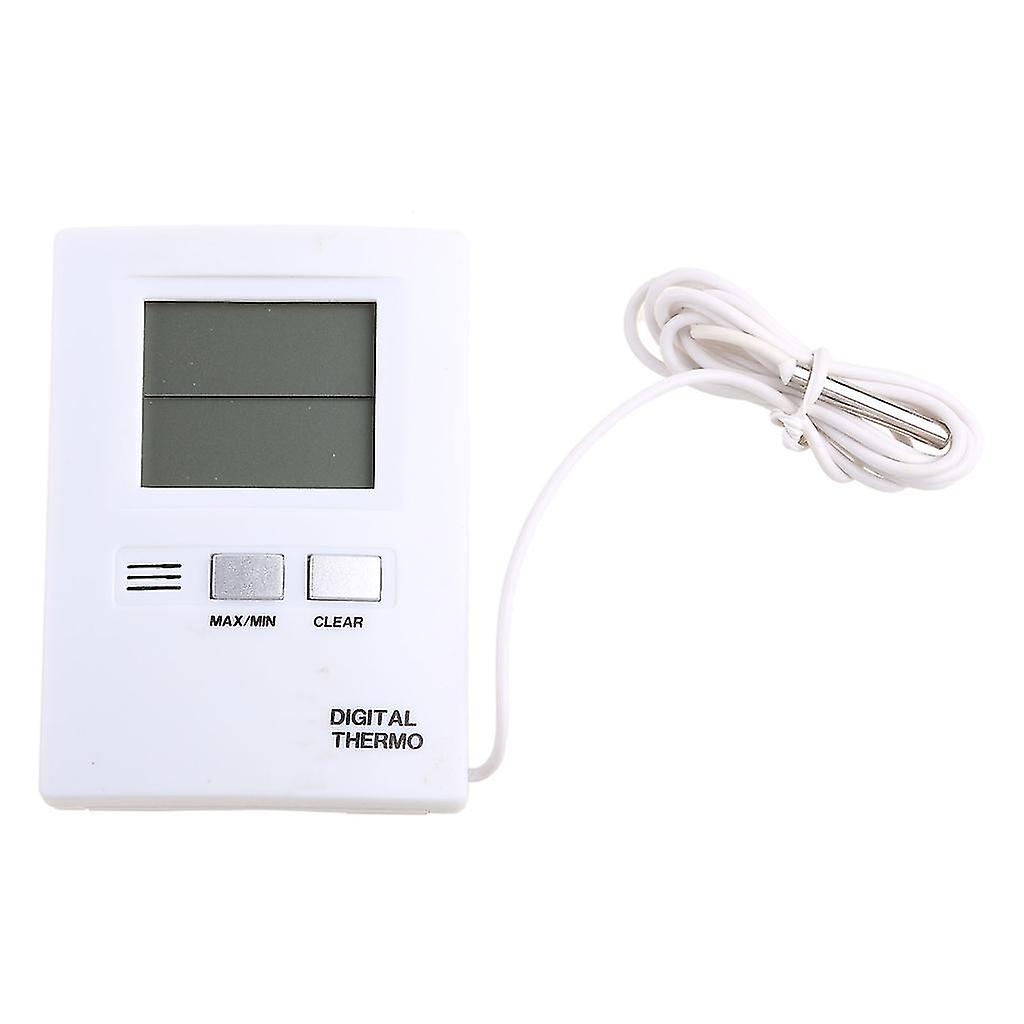 White Digital Lcd Indoor And Outdoor Thermometer Temperature Meter