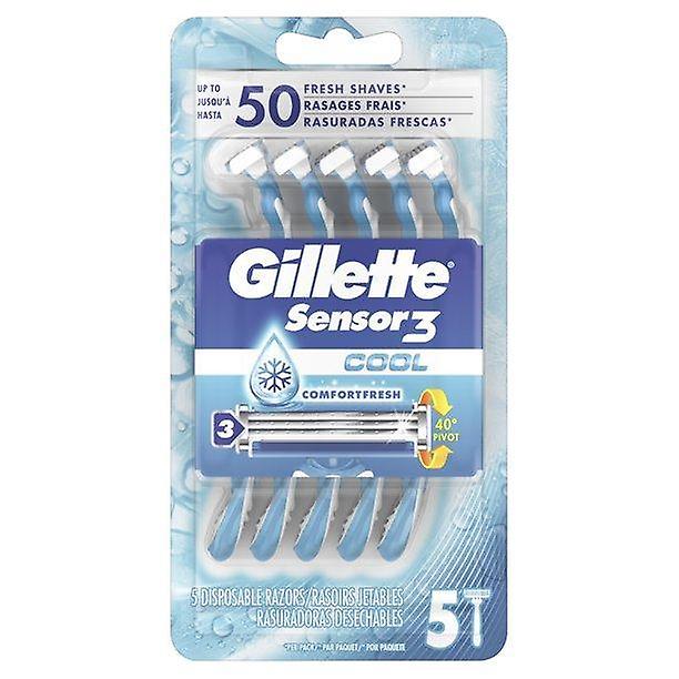 Gillette Sensor3 Cool Disposable Razors For Men, 5 Ct