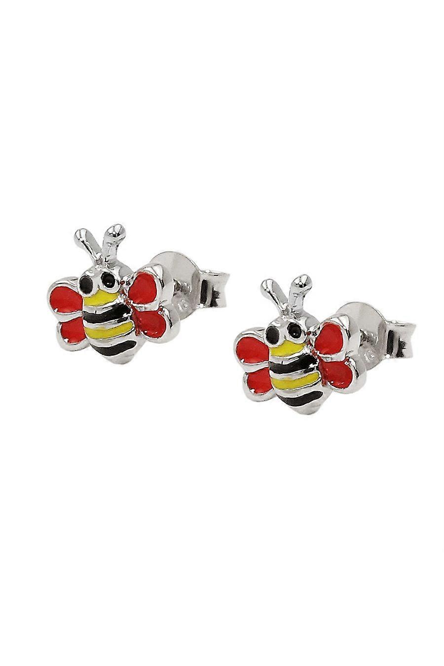 Earrings Bee Black-yellow Silver 925 - Gl93858