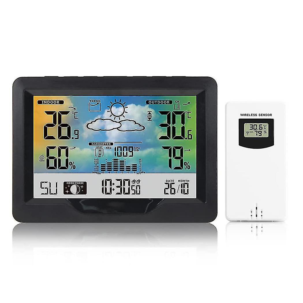 Wireless With Outdoor Sensor, Wireless With Weather Forecast, Digital Colour Display