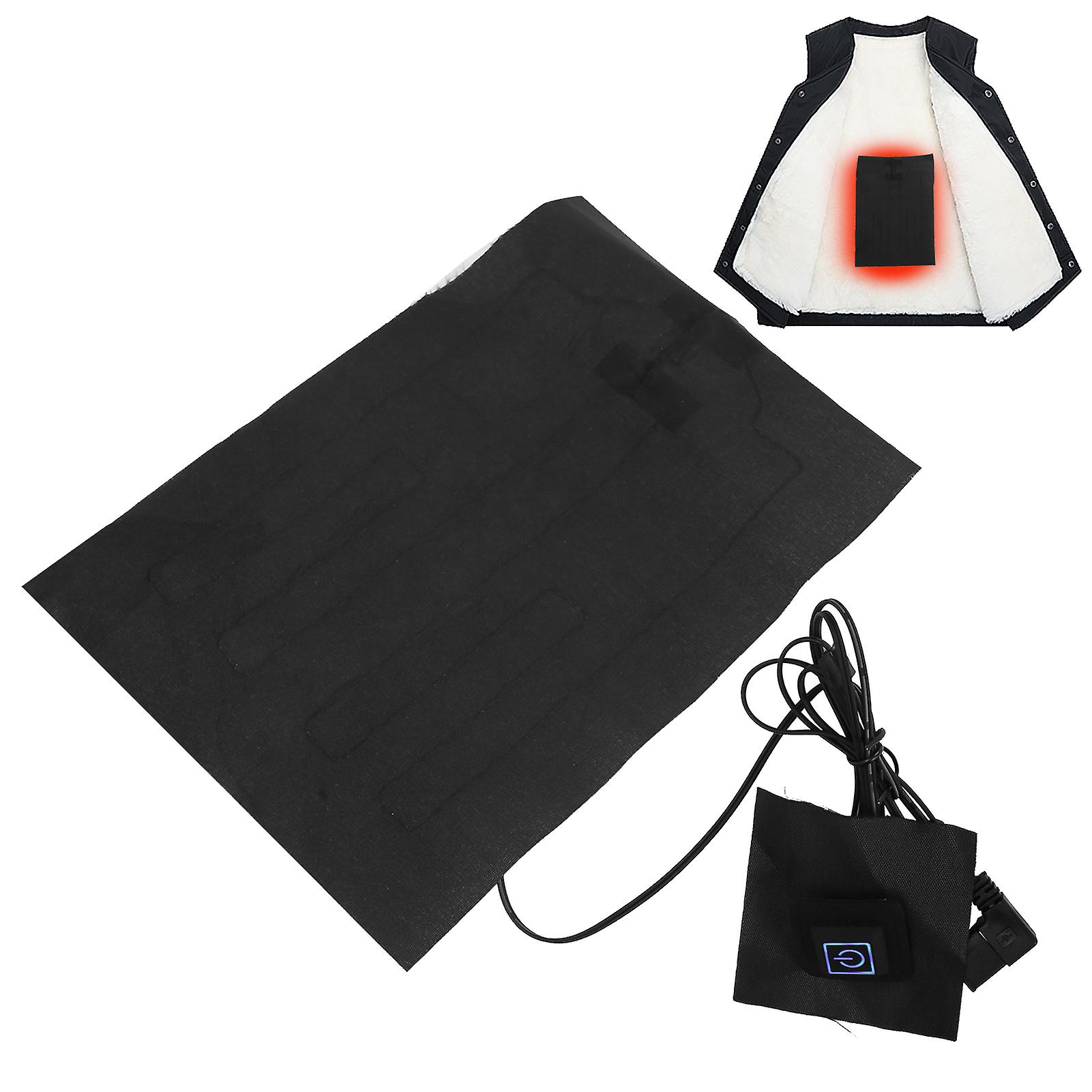 Temperature Adjustable Electric Heating Sheet USB Heating Pad for Clothes Vest (With Switch)