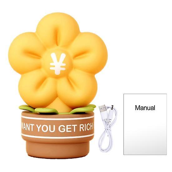 Flower Night Lamp with Timer Creative Shape Dimmable Flicker Free Touch Sensor Energy-saving Bedside Lamp