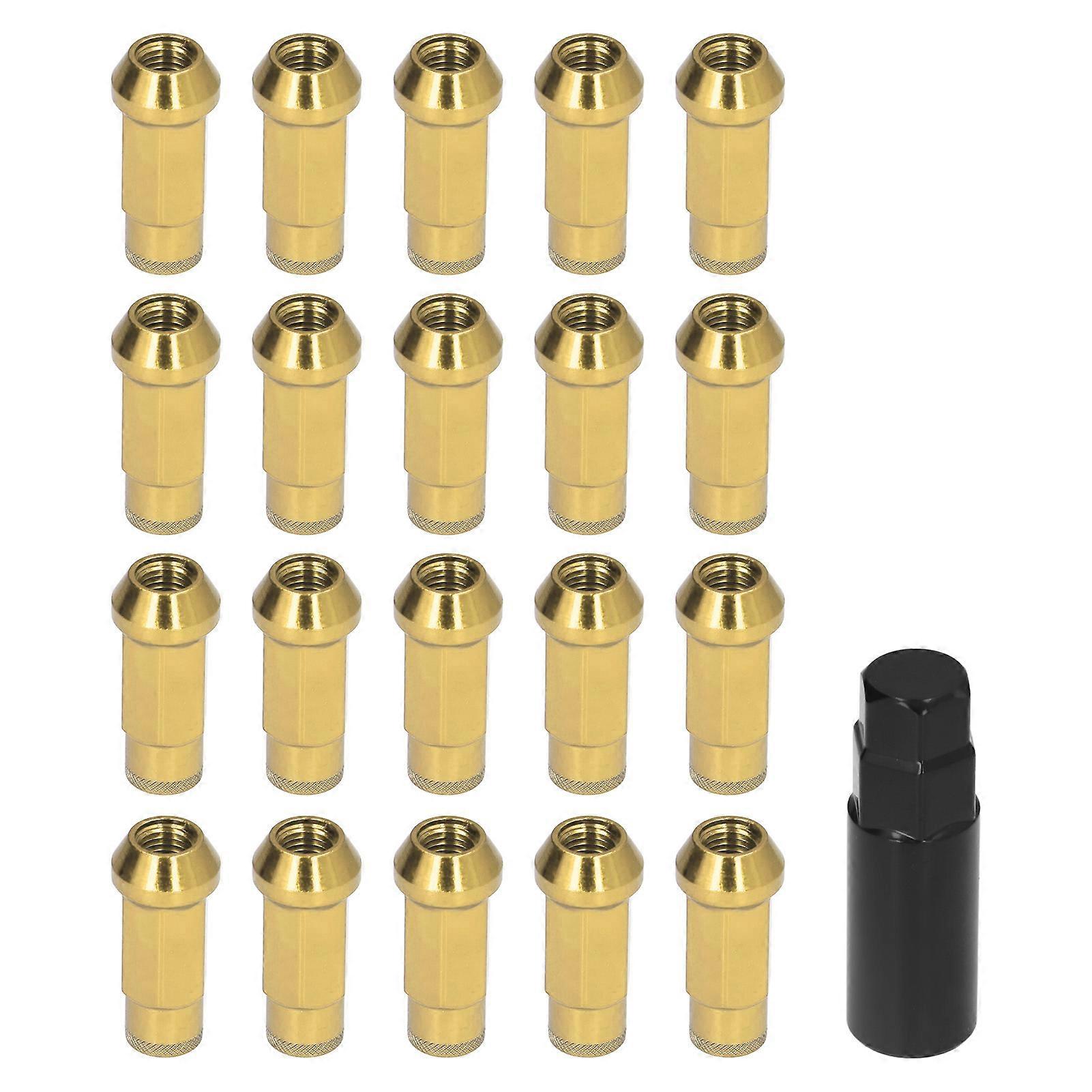 Wheel lug nuts M12x1.5 for Ford Focus 20pcs with wrench socket gold