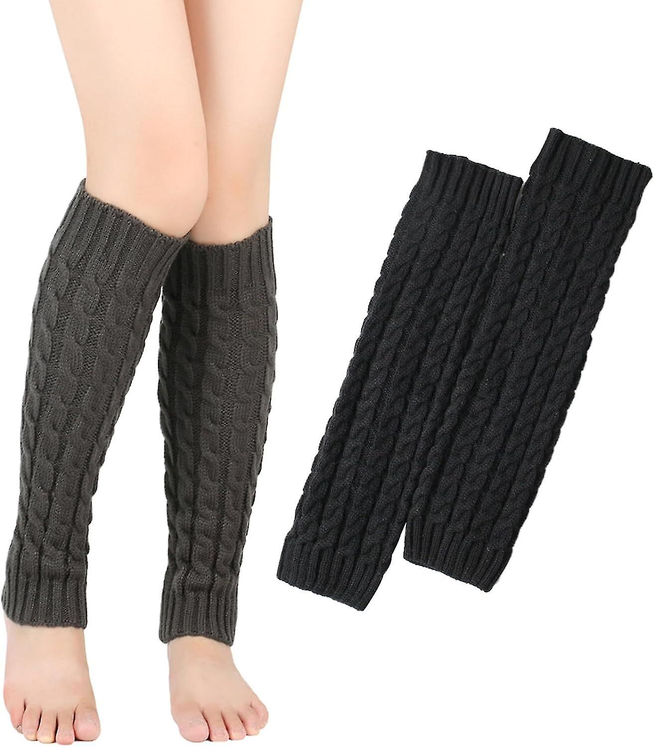 2 Pairs Knitted Leg Warmers for Women/Girls