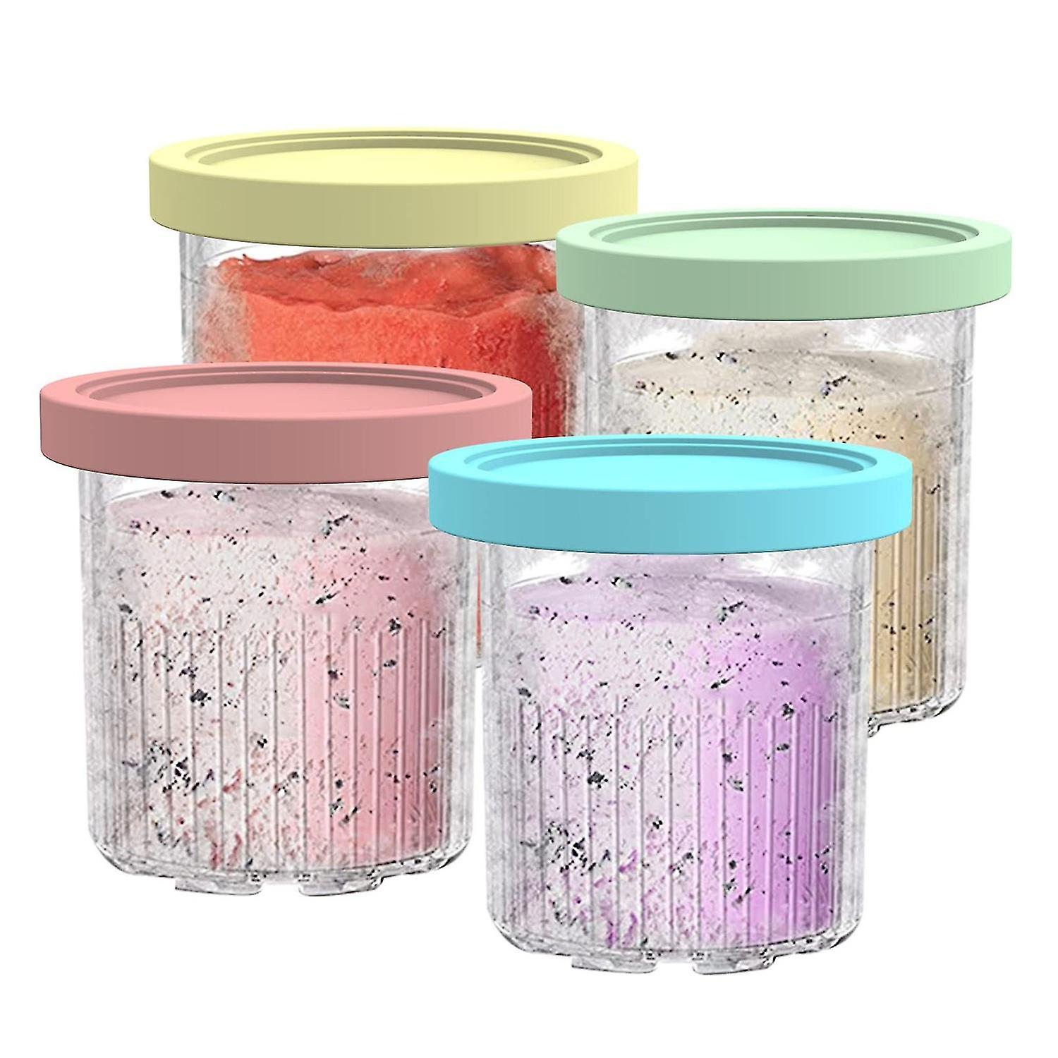 4Pcs 750ml Ice Cream Container with Lid Leakproof BPA Free Dishwasher Safe Ice Cream Maker Freezer S