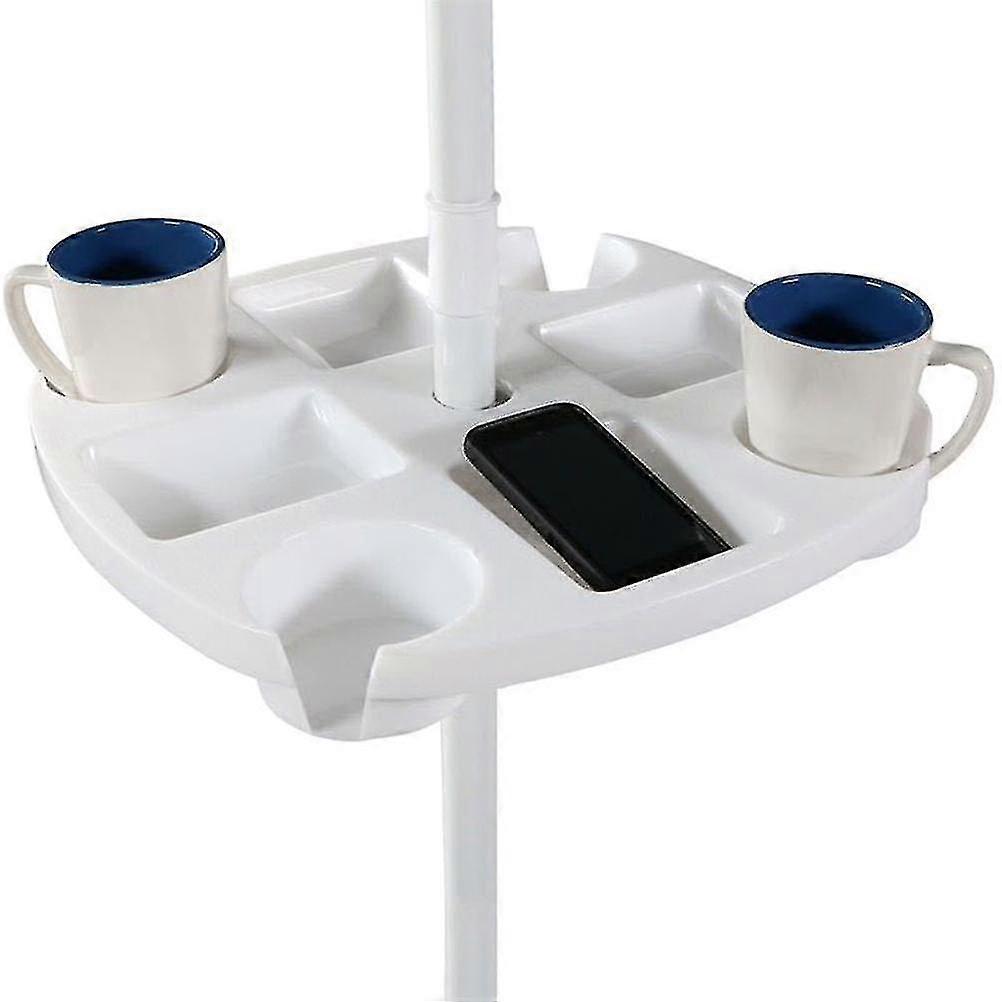 4 Cup Holders and 4 Snack Compartments Outdoor Beach Umbrella Table
