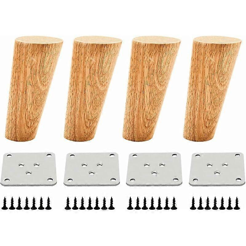 4 pieces of 10cm solid wood color oblique tapered solid wood cabinet and sofa legs