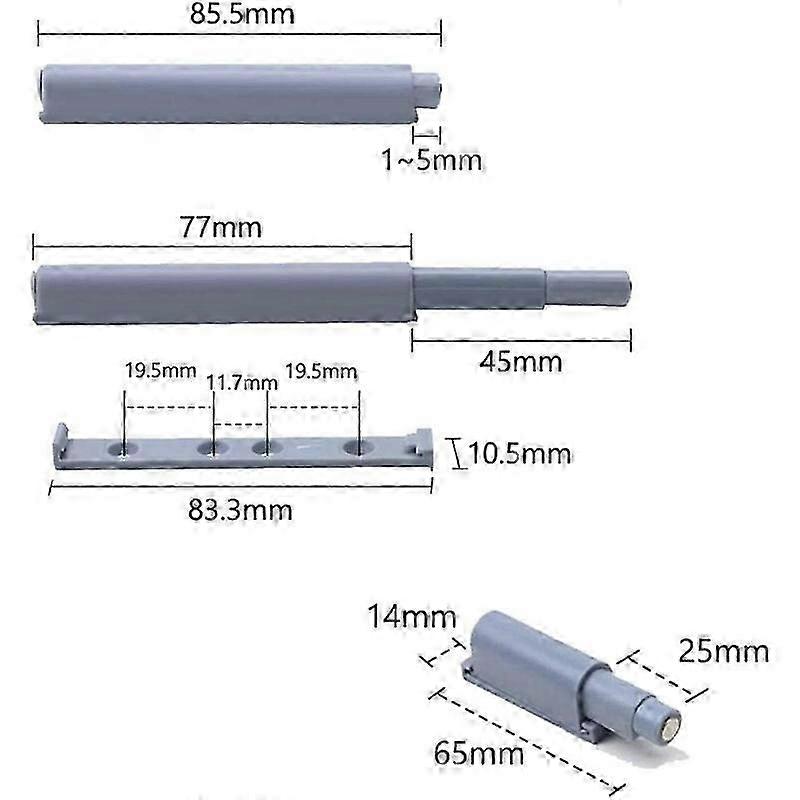 10 Pcs Magnetic Push Latches Furniture Door Damper Buffer Closet Closing System with Screws   -Yx