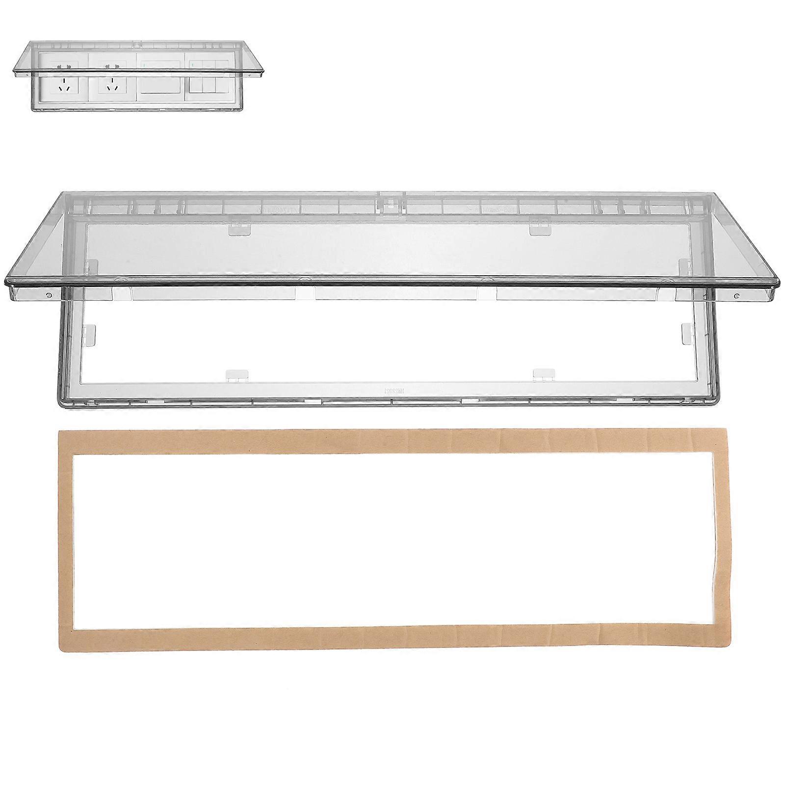 Practical Four-position Socket Waterproof Cover Adhesive Wall Outlet Protector Power Switch Dust Cover