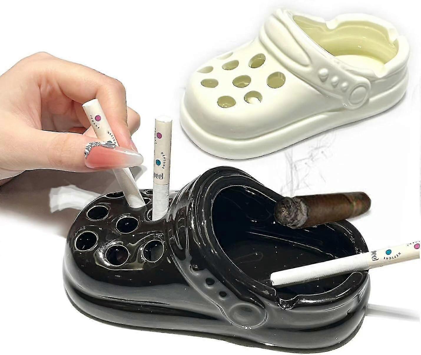 Roliga askkoppsprydnader- Keramisk askkopp Roliga anti-flugaska prydnader, 100% nya