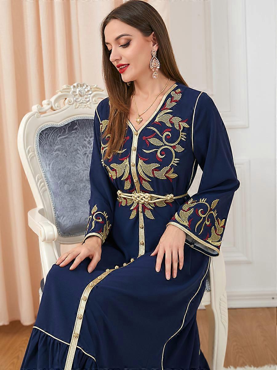 sachin and babi light blue dress Sage Petite Premium Embroidered Halter Maxi Dress main image 1