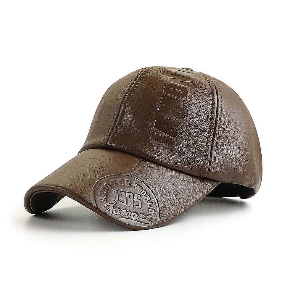 Winter Truck Fall Leather Baseball Hat