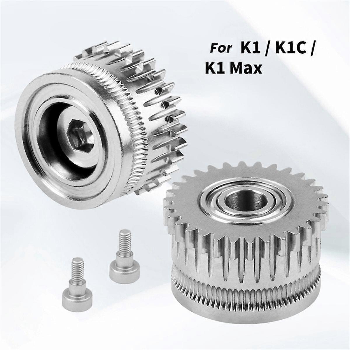 Engrenagem extrusora de aço temperado para engrenagens duplas resistentes ao desgaste K1/K1C/K1 Max/Ender3v3/V3Plus