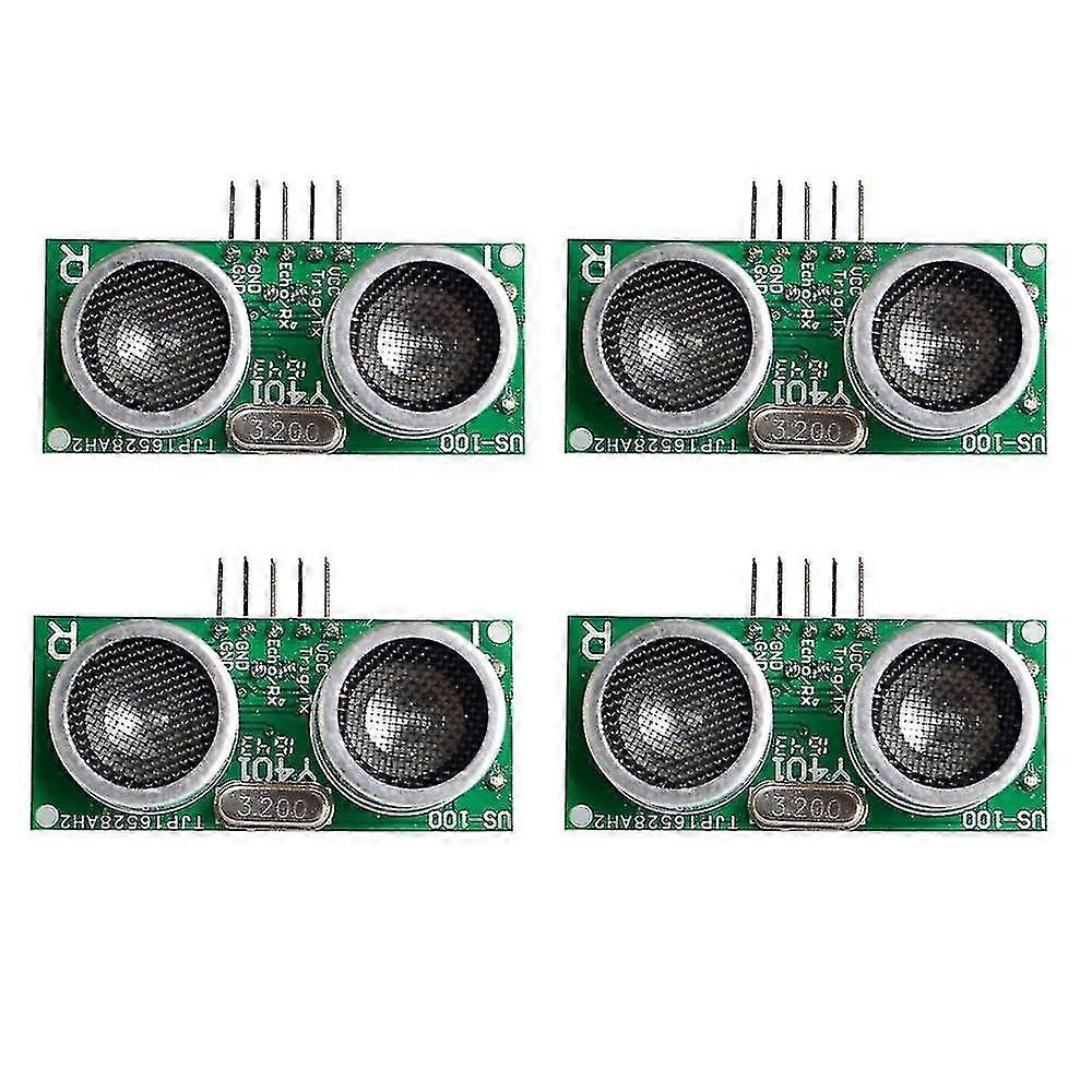 4pcs Us-100 Ultrasonic Sensor Module Dc 2.4v - 5v With Temperature Compensation Range Distance