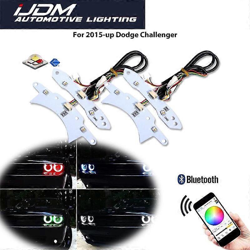 For 2015-2018 Dodge Challenger Canbus Bluetooth APP Remote Control RGBW MultiColor LED DRL Headlight Circuit Board Lights Kit