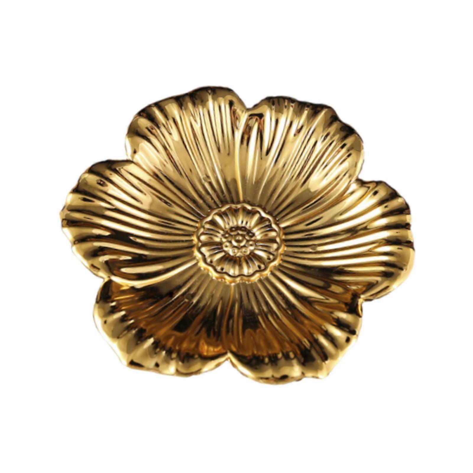 صينية تقديم Gold Tone لوحة فواكه متعددة الاستخدامات لحفلات غرفة المعيشة على طراز الحلوى A