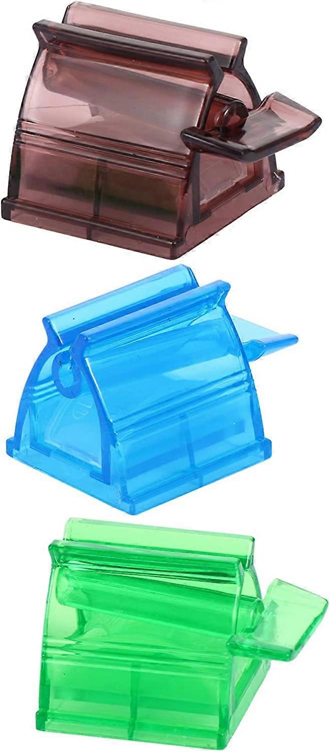 Toothpaste Dispenser Toothpaste Squeezer Holder Rotating Toothpaste Dispenser For Bathroom (3 Colors) 3Pcs